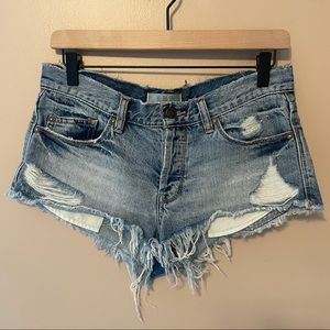 Free People Raw Hem Denim Shorts